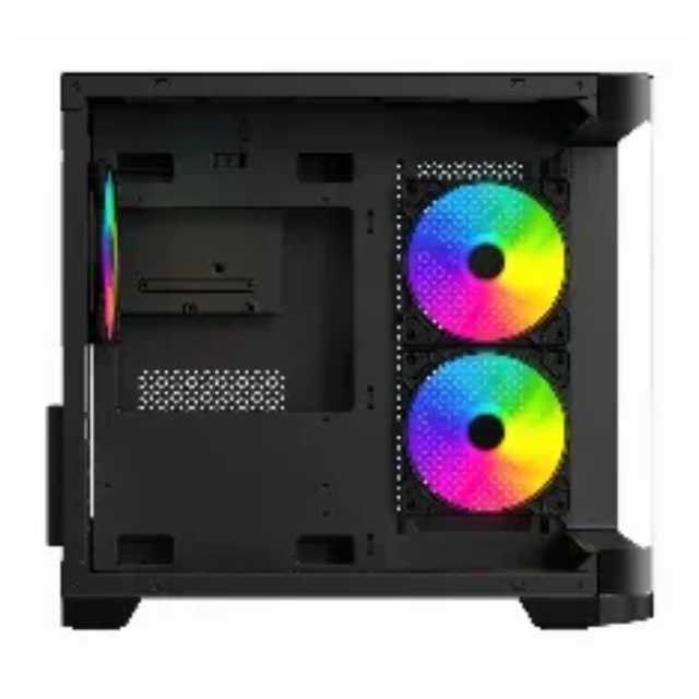 Gabinete Gamer Xzeal Xzc1, M-itx, 3 Ventiladores, Panel Curvo, Color Negro
