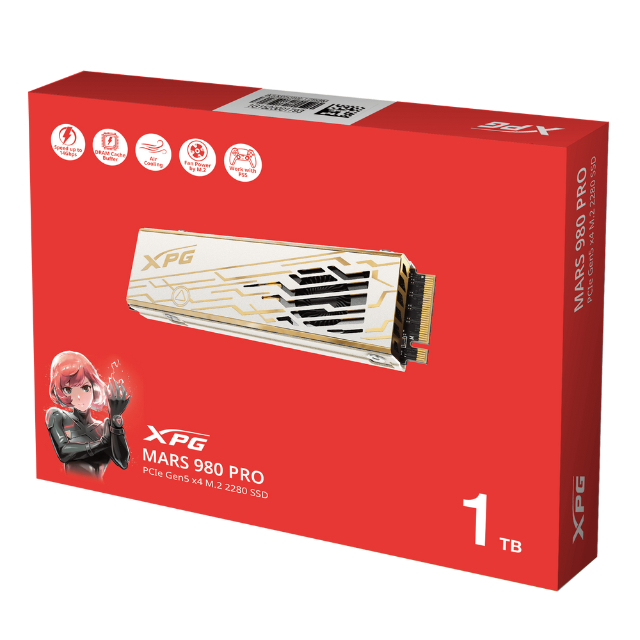 Unidad de Estado Sólido SSD ADATA MARS 980 PRO NVMe / 1TB / M.2 / 130000 MB/s Escritura / 14000 MB/s Lectura / PCIe Gen5 x4 / SMAR-980P-1TCI