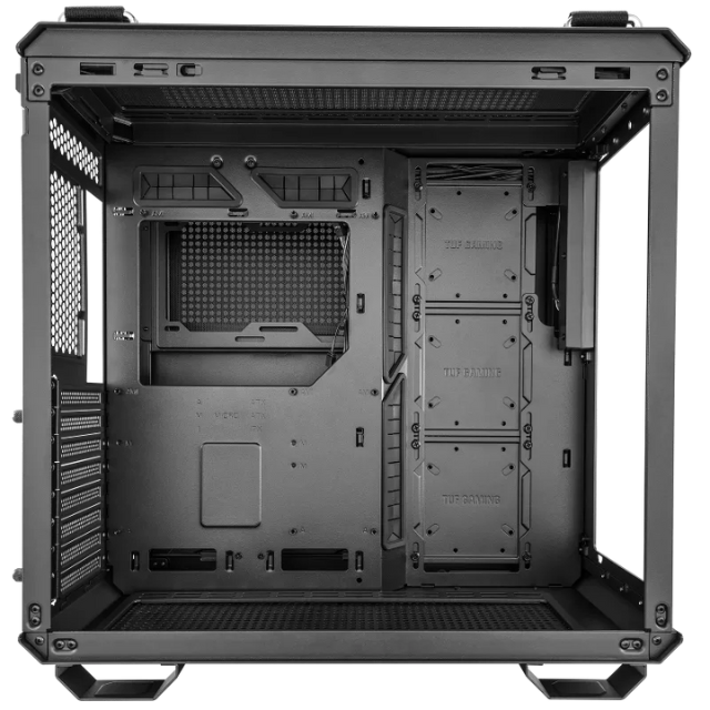 Gabinete Asus GT502 TUF Gaming Black / ATX, Micro-ATX, Mini-ITX / Dual Chamber Chassis / Panel Frontal con Usb Type-C / Diseño Full Modular / Vista Panorámica / GT502/BLK/TG /