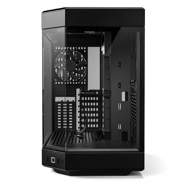 Gabinete HYTE Y60 / Mid-Tower ATX / 3x 120mm ventiladores pre instalados / Vidrio Templado panorámico de Doble cámara con Cable Elevador PCIE 4.0 Incluido / Color Negro / CS-HYTE-Y60-B