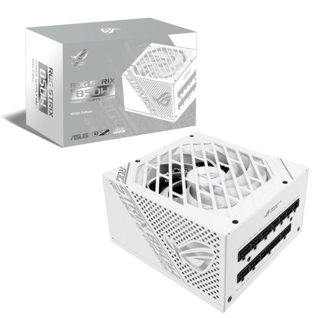 Fuente de poder Asus ROG Strix 850W WHITE / 80 Plus Gold Full Modular / ROG-STRIX-850W-WHITE 
