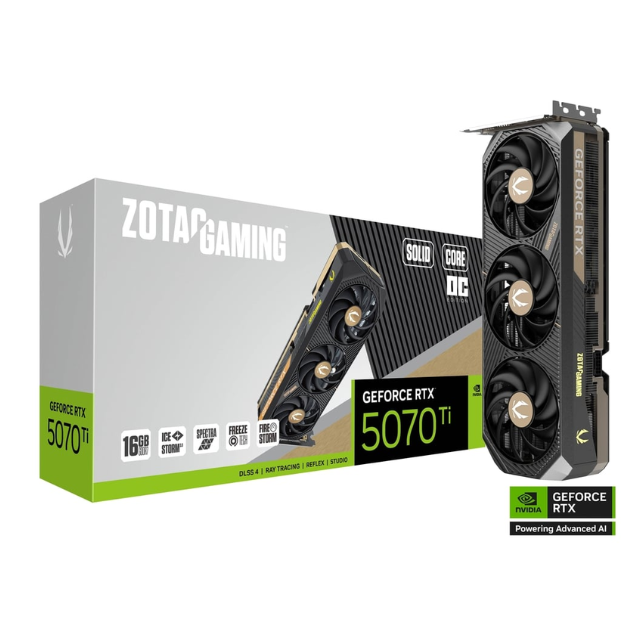 Tarjeta Gráfica ZOTAC GAMING GeForce RTX 5070 Ti SOLID CORE OC GDDR7 16GB