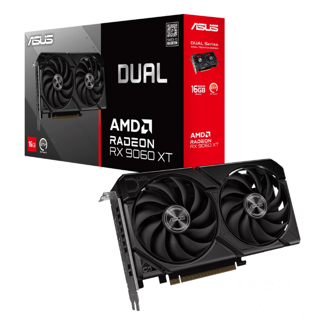 Tarjeta de Video ASUS Dual Radeon™ RX 9060 XT 16GB GDDR6 / HDMI /  Displayport / DUAL-RX9060XT-16G