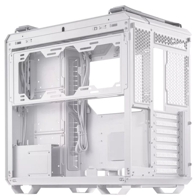 Gabinete Asus GT502 TUF Gaming White / ATX, Micro-ATX, Mini-ITX / Dual Chamber Chassis / Panel Frontal con Usb Type-C / Diseño Full Modular / Vista Panorámica / GT502/WHT/TG