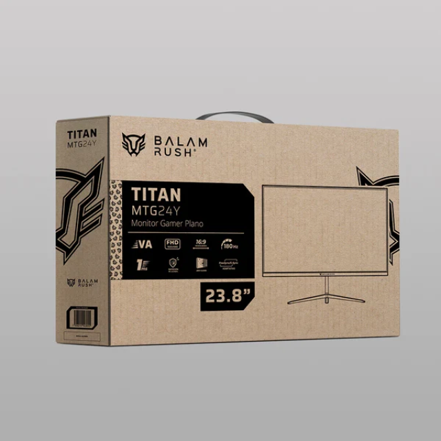 Monitor Gamer Balam Rush Titan MTG24Y 24 Pulgadas Full HD G-Sync/FreeSync Adaptativo 180Hz 1Ms HDMI DisplayPort Negro