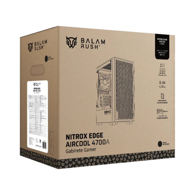 Gabinete Gamer Compact Mini Torre Nitrox Edge Aircool 4700A | Negro