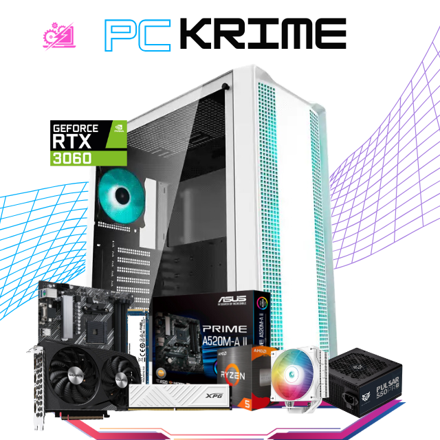 PC KRIME / AMD RYZEN 5 5500 / RTX 3060 12GB / 16GB RAM / 1TB SSD M.2 NVME / DISIPADOR DE TORRE / FUENTE 550W 80+ WHITE / PROMOCION