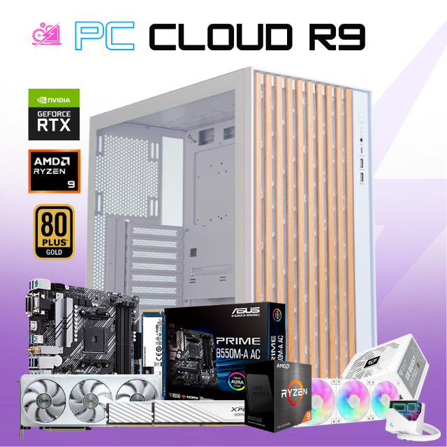PC CLOUD R9 / AMD RYZEN 9 5900XT / RTX 5070 / 32GB RAM / 2TB SSD NVME / ENFRIAMIENTO LIQ 360MM / FUENTE 750W 80+ GOLD / PROMOCION