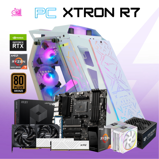 PC XTRON R7 / AMD RYZEN 7 5700X / RTX 5070 / 32GB RAM / 1TB SSD NVME / DISIPADOR DE TORRE DOBLE / FUENTE 750W 80+ BRONZE / PROMOCION