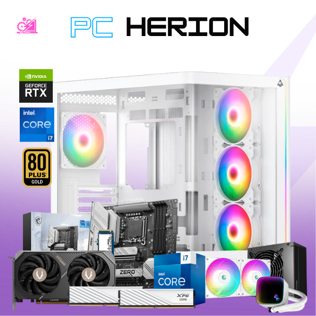PC HERION / INTEL CORE I7-13700F / RTX 5060 / 32GB RAM DDR5 / 1TB SSD NVME / ENFRIAMIENTO LIQ 240MM / FUENTE 750W 80+ GOLD / PROMOCION