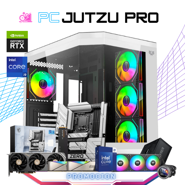 PC JUTZU PRO / INTEL CORE I9-14900K / RTX 5070 / 32GB RAM DDR5 / 2TB SSD M.2 NVME / FUENTE DE PODER 850 80+ GOLD / ENFRIAMIENTO LIQ 360MM / PROMOCION