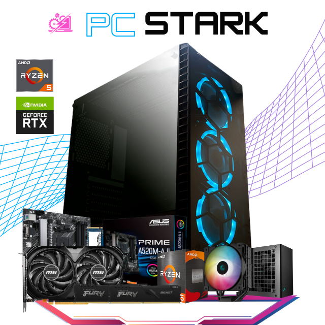 PC STARK / AMD RYZEN 5 5500 / RTX 4060 / 32GB RAM / 1TB SSD M.2 NVME /A520M / DISIPADOR DE TORRE / FUENTE 700W 80+ BRONZE/ PROMOCION