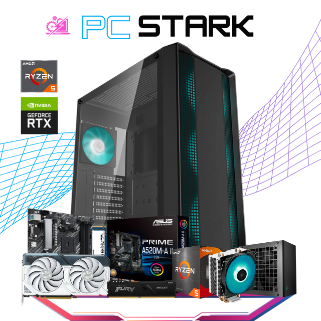 PC STARK / AMD RYZEN 5 5500 / RTX 4060 / 16GB RAM / 1TB SSD M.2 NVME / DISIPADOR DE TORRE ARGB / FUENTE 600W 80+ BRONZE / PROMOCION