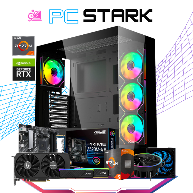 PC STARK / AMD RYZEN 5 4500 / RTX 4060 / 16GB RAM / 1TB SSD M.2 NVME / DISIPADOR DE TORRE / FUENTE 650 80+ BRONZE / PROMOCION