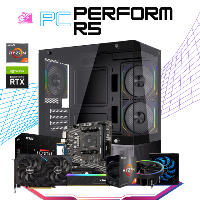 PC PERFORM R5/ AMD RYZEN 5 5600 / RTX 3060 / 16GB RAM / 500GB SSD NVME / FUENTE DE PODER 650W 80+ BRONZE / DISIPADOR DE TORRE / PROMOCION