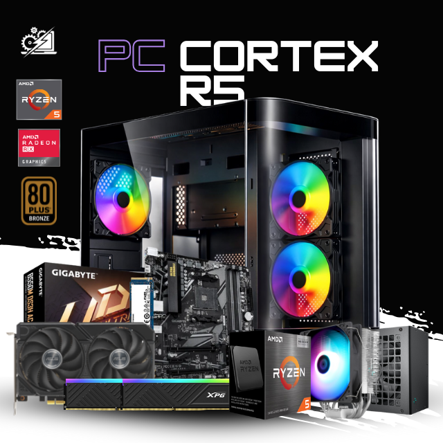 PC CORTEX R5 / AMD RYZEN 5 5500X3D / RADEON RX 9060 XT 16G / 32GB RAM / 1TB SSD NVME / DISIPADOR DE TORRE / FUENTE 650W 80+ BRONZE / W11 PRO / PROMOCION