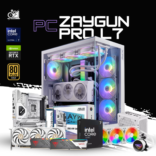 PC ZAYGUN PRO L7 / INTEL CORE ULTRA 7 265K / RTX 5070 TI 16G / 32GB RAM DDR5 / 2TB SSD NVME / ENFRIAMIENTO LIQ 360MM / FUENTE 850W 80+ GOLD / W11 PRO / PROMOCION
