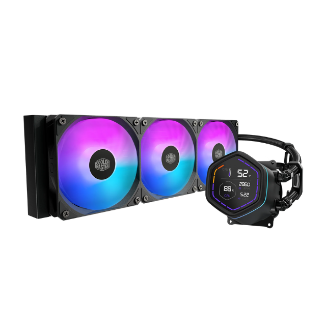 Enfriamiento Líquido Cooler Master MASTERLIQUID CORE NEX DIGITAL 360 Black / 360 mm / Pantalla LED 2.1" / AM5 / AM4 / LGA1851 / 1700 / 1200 / 115x / ARGB / Negro / MLX-D36M-A18PA-RD