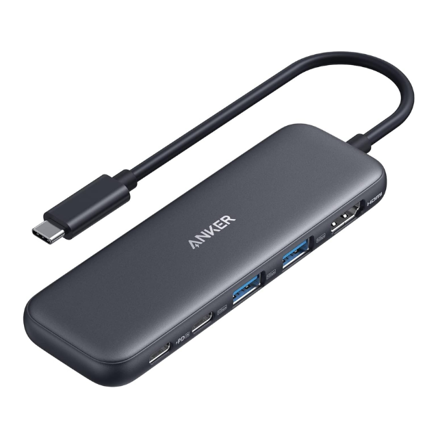 Anker USB C Hub con visualización HDMI 4K, 5Gbps y 2 Puertos de Datos | Visualización HDMI 4K, 5Gbps, 2 Puertos de Datos