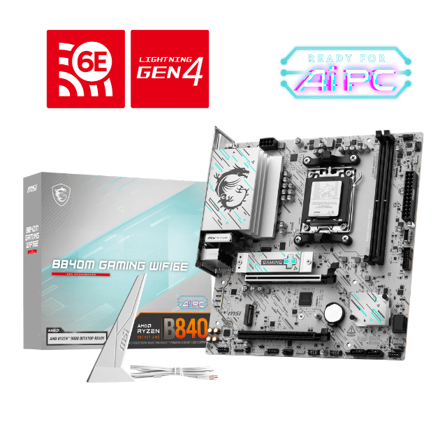 Tarjeta Madre MSI B840M Gaming WIFI6E / Micro-ATX / AM5 / AMD B840 / Up to 128GB DDR5 / HDMI/DP / B840M GAMING WIFI6E