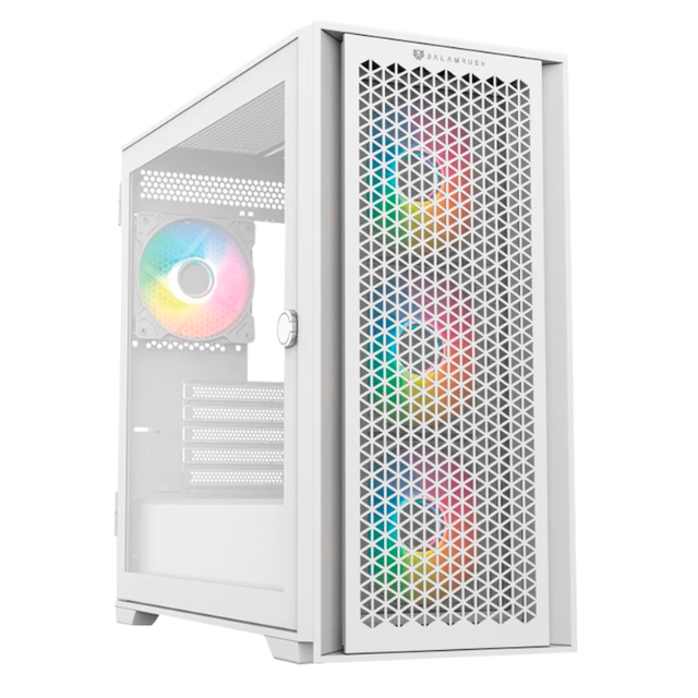 Gabinete Balam Rush Carbono Twin Mate 6000 / Midi-Tower, Micro-ATX/Mini-ITX / USB 3.0/2.0 / Sin Fuente / 4 Ventiladores RGB Instalados / Blanco / BR-938822