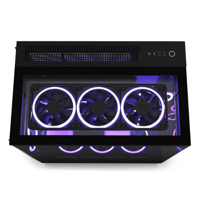 NZXT H9 Elite / ATX Mid Tower / Incluye 3 Ventiladores 120mm RGB Duo Fan / Capacidad de 10 Ventiladores / Soporta radiadores de 360 mm / Panel Lateral de Vidrio Templado / Negro / CM-H91EB-01