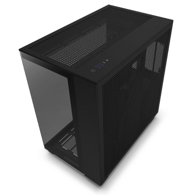 NZXT H9 Flow / ATX Mid Tower / Incluye 4 Ventiladores sin RGB / Capacidad de hasta Diez Ventiladores / Soporta radiadores de hasta 360mm / Panel Lateral de Vidrio Templado / Negro / CM-H91FB-01