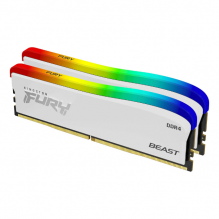 Memoria RAM 32GB 3600MHz Kingston Fury Beast DDR4 RGB SPECIAL EDITION / 1 Kit 2x16GB White / Intel XMP y AMD AMP / KF436C18BWAK2/32 / Ram Blanca / memoria rgb /