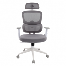 Silla Gamer Vorago Start The Game CGM-400-WH / Mesh / Resplado Reclinable / Ruedas 50 Mm / Ajuste De Altura / Soporta hasta 150 Kg / Piston Clase 4 / Malla Transpirable / Estructura Metálica / Color Blanco / CGM-400-WH