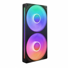 Unidad de Ventilador monocasco NZXT F240 RGB Core / 240mm con 2 Ventiladores RGB de 120mm / Control de Velocidad e iluminación / Alta presión estática y Flujo de Aire / 8 LED ARGB/ Negro / RF-U24HF-B1