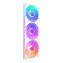 Unidad de Ventilador monocasco NZXT F360 RGB Core / 360mm con 3 Ventiladores RGB de 120mm / Control de Velocidad e iluminación / Alta presión estática y Flujo de Aire / 8 LED ARGB/ Blanco / RF-U36HF-W1