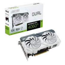 Tarjeta de Video ASUS DUAL Nvidia GeForce RTX 4060 TI / 8GB OC / DDR6 / DLSS 3 / PCI Express 4.0 / 128 bit / DP x3 / HDMI x1 / White / DUAL-RTX4060TI-O8G-WHITE