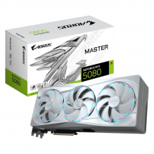 Tarjeta de Video GIGABYTE GeForce RTX 5080 AORUS MASTER ICE / 16GB GDDR7 / 256-bit / DisplayPort x3 / HDMI / DirectX API DirectX 12 / GV-N5080AORUSM ICE-16GD