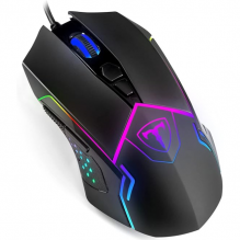 Mouse Gamer Terport S709 RGB Negro / Alambrico / Hasta 7200 DPI / 5 Niveles ajustables / 7 botones 