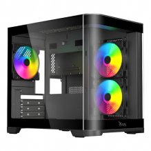 Gabinete Gamer Xzeal Xzc1, M-itx, 3 Ventiladores, Panel Curvo, Color Negro