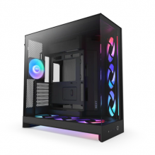 Gabinete NZXT H9 Flow RGB+ (2025) / ATX Mid-Tower / Carcasa de Doble Cámara / Airflow para PC / Incluye 7 ventiladores RGB / Back Connect Compatible / Negro / CM-H92FB-P1