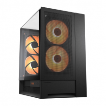 Gabinete Cougar OMNYX / RGB / Cristal Templado / Midi-Tower, Mini-ITX/Micro-ATX/ATX / USB 3.0/2.0 / Sin Fuente / 4 Ventiladores Instalados / Negro