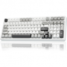 Teclado Mecánico AULA F99/ INALAMBRICO / GREY+WHITE+DARK GREY / Diseño del 98%/GRAY WOOD SWITCHV3