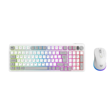 Combo Teclado + Mouse Inal&aacute;mbrico | Squad Conquest Pro KG525 | Blanco
