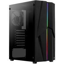 Gabinete Aerocool Mecha RGB / Negro / Cristal Templado / ATX / USB 3.0 / HD Audio