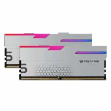 Memoria RAM Acer Predator Hermes RGB DDR5 / 6400MHz / 64GB (2x32GB) / ECC / XMP 3.0 / Silver / BL.9BWWR.425