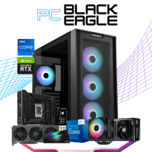 PC BLACK EAGLE / INTEL CORE I7-13700F / RTX 4060 TI / 32GB RAM DDR5 / 1TB SSD M.2 NVME / DISIPADOR DE TORRE DOBLE ABANICO / FUENTE 650W 80+ GOLD / PROMOCION