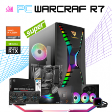 PC WARCRAF R7 / AMD RYZEN 7 7700X / RTX 4070 SUPER / 32GB RAM DDR5 / 2TB SSD M.2 NVME / FUENTE 750W 80+ GOLD / ENFRIAMIENTO LIQ 360MM / W10 PRO / PROMOCION