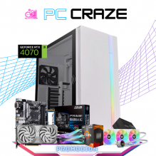 PC CRAZE / AMD RYZEN 7 5800X3D / RTX 4070 / 32GB RAM / 1TB SSD M.2 NVME / ENFRIAMIENTO LIQUIDO 360MM / FUENTE 750W 80+ BRONZE / PROMOCION