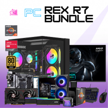 PC REX R7 BUNDLE / AMD RYZEN 7 5700X / RADEON RX 9060 XT / 32GB RAM / 1TB SSD NVME / ENFRIAMIENTO LIQ 240MM / FUENTE 750W 80+ GOLD / KIT TECLADO Y MOUSE / INCLUYE MONITOR 24" FHD 200HZ 1MS / PROMOCION