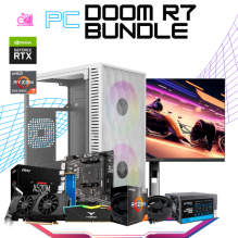 PC DOOM R7 BUNDLE/ AMD RYZEN 7 5700 / RTX 3050 / 16GB RAM / 500GB SSD NVME / FUENTE 500W / INCLUYE MONITOR 23/8" FHD 165HZ 1MS / PROMOCION