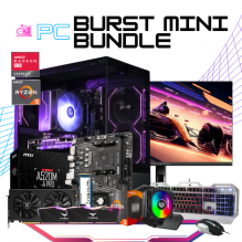 PC BURST MINI BUNDLE / AMD RYZEN 5 4500 / RADEON RX 6600 / 32GB RAM / 1TB SSD NVME / DISIPADOR DE TORRE / 550W 80+ BRONZE/ MONITOR 23.8" 165HZ 1MS / KIT TECLADO Y MOUSE / PROMOCIOIN