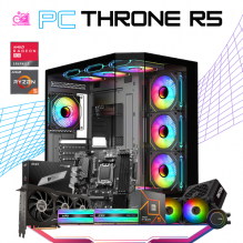 PC THRONE R5 / AMD RYZEN 5 7600 / RADEON RX 6750XT / 32GB RAM DDR5 / 1TB SSD M.2 NVME / FUENTE 750W 80+ GOLD/ ENFRIAMIENTO LIQ 240MM / PROMOCION