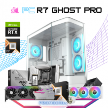 PC R7 GHOST PRO / AMD RYZEN 7 9800X3D / RTX 5070 TI / 32GB RAM DDR5 / 2TB SSD M.2 NVME / ENFRIAMIENTO LIQ 360MM CON PANTALLA / FUENTE 850W 80+ GOLD / PROMOCION