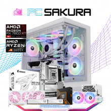 PC SAKURA / AMD RYZEN 5 9600X / RADEON RX 7800 XT / 32GB RAM DDR5 / 2TB SSD M.2 NVME / ENFRIAMIENTO LIQ 240MM / FUENTE 850W 80+ GOLD / PROMOCION